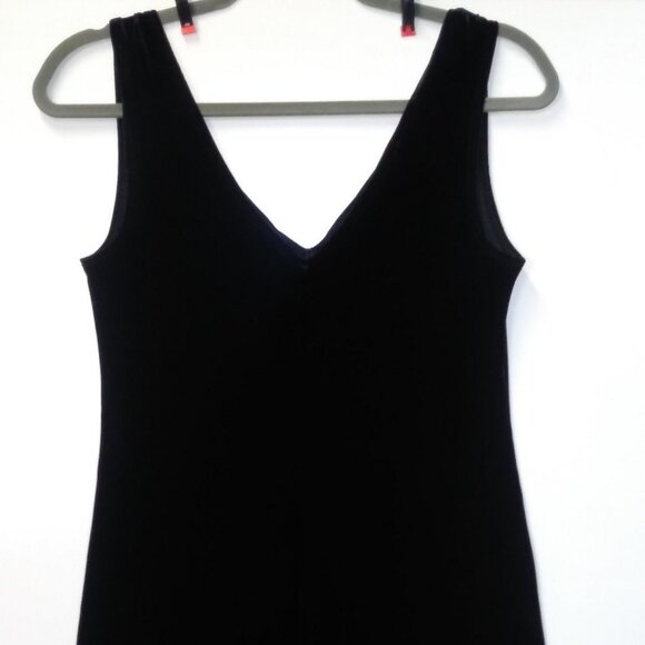 Black Velvet Slip Dress Sleeveless STRETCH XS/S/M - Picture 11 of 13